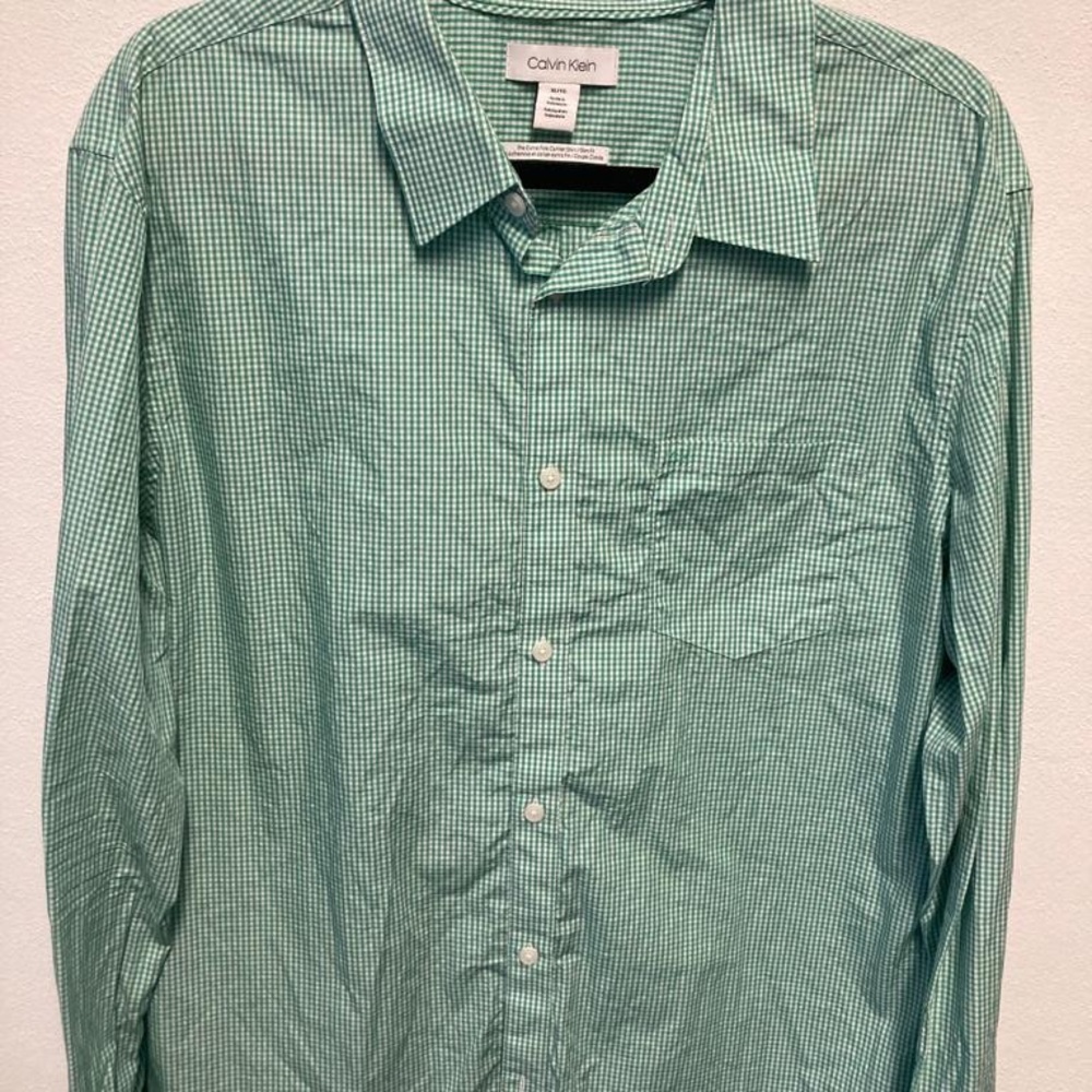 Green and White Stripe Long Sleeve Shirt